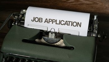 Job application in a typewriter