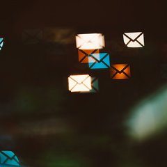 Lit up email icons